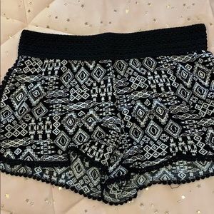 Black and white shorts